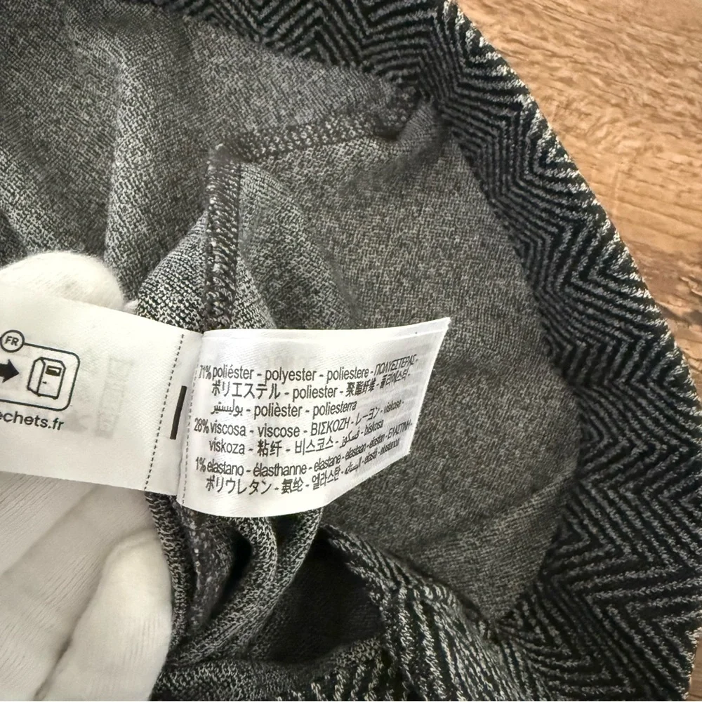 ZARA Stretch Herringbone Flare Trousers Grey Marl Size M NWOT - Picture 8 of 14